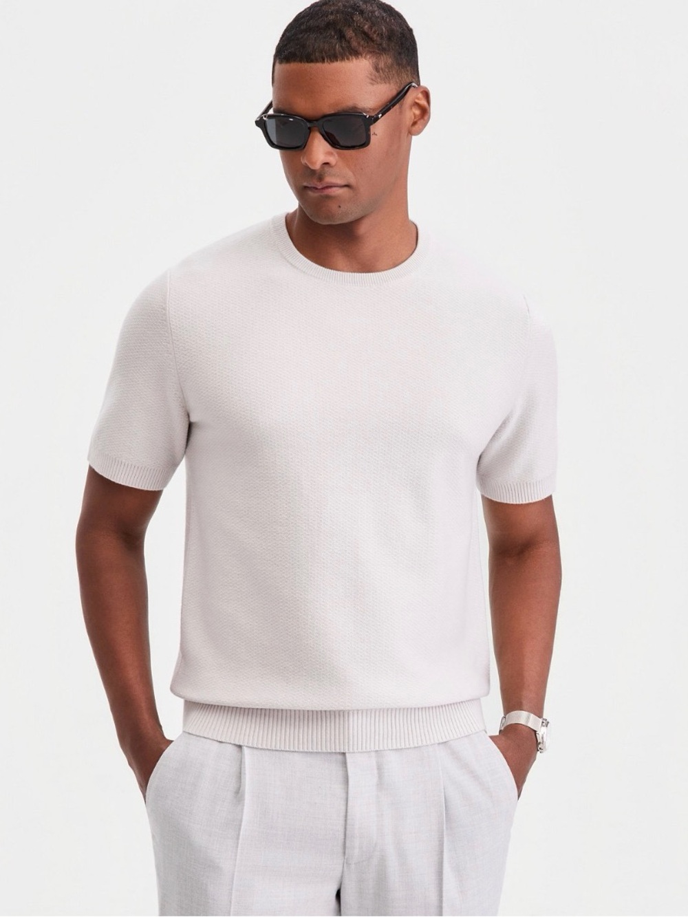 Alfani Men's Piqué Knit Short Sleeve Sweater Tee